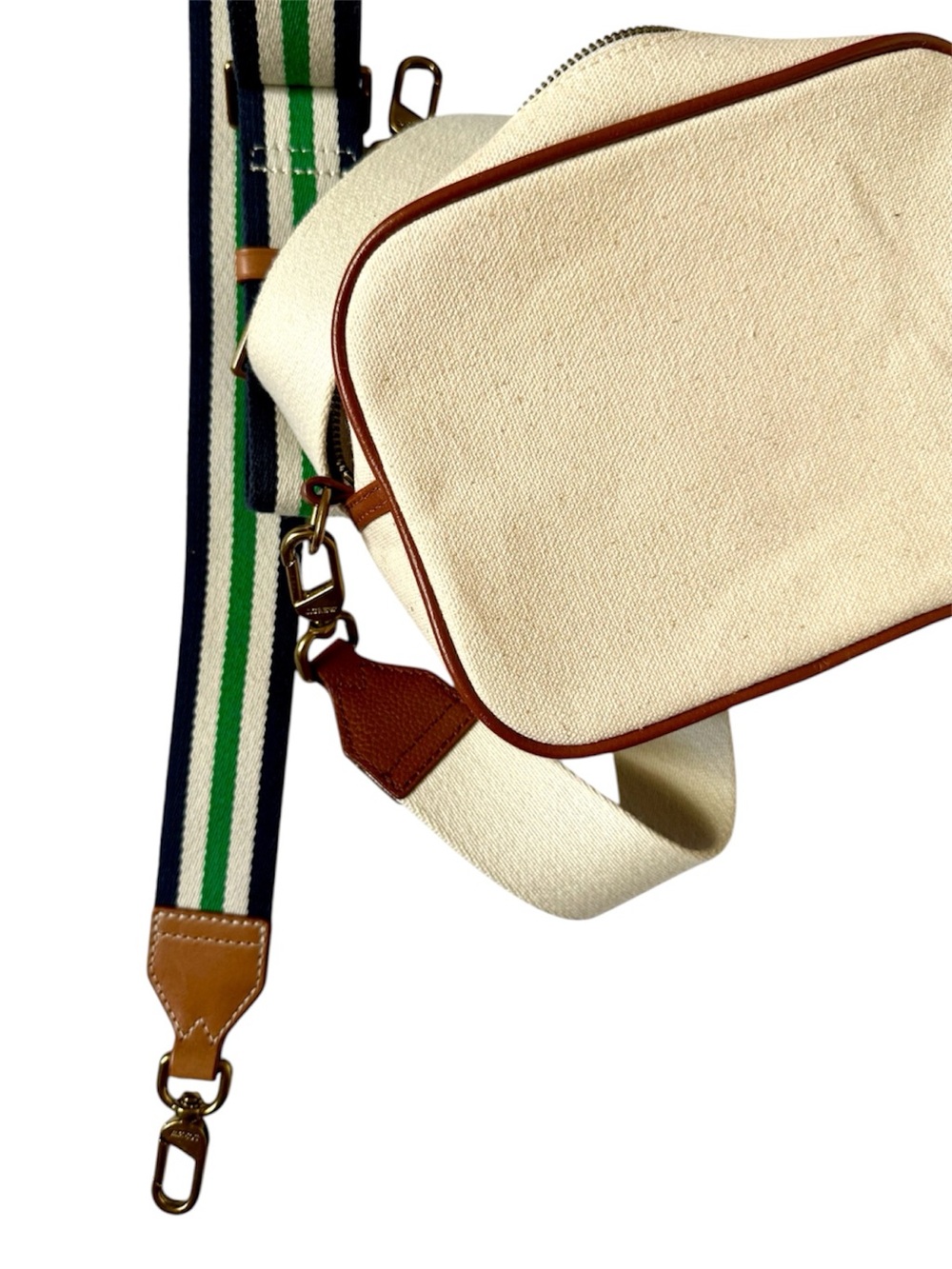 J.Crew Canvas Camera Crossbody Bag Natural GUC